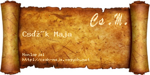 Csák Maja névjegykártya
